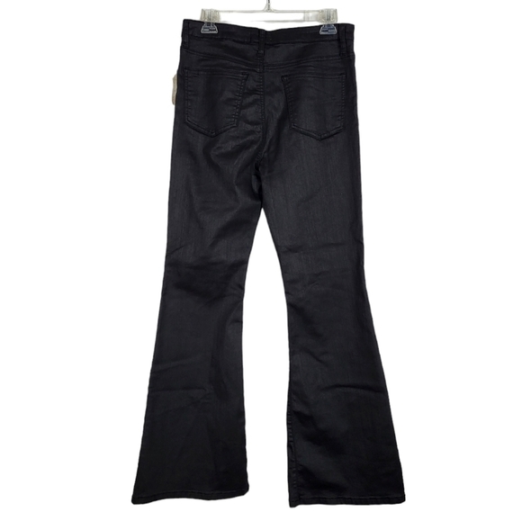 ALTAR'D STATE high rise flare jeans in matte coated black NWT - Picture 2 of 6